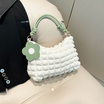 Válltáska – városi minimalist stílus, különleges anyag, cipzáras zárás, vízszintes négyzetes forma, poliészter bélés