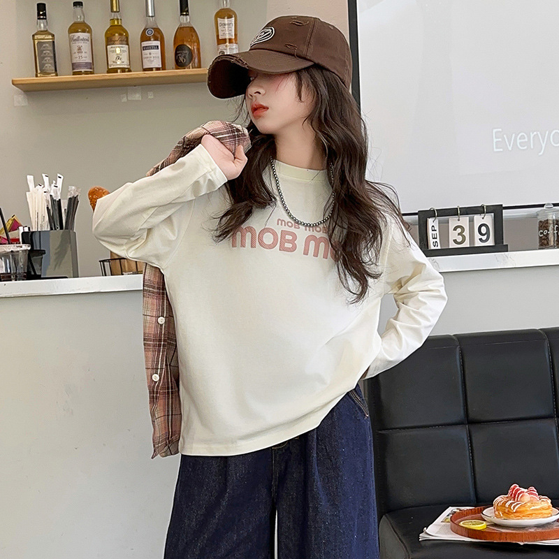 Lányoknak készült kockás ingeszett, hosszú ujjú, 70% pamut, pamut-keverék anyag, tavasz–ősz