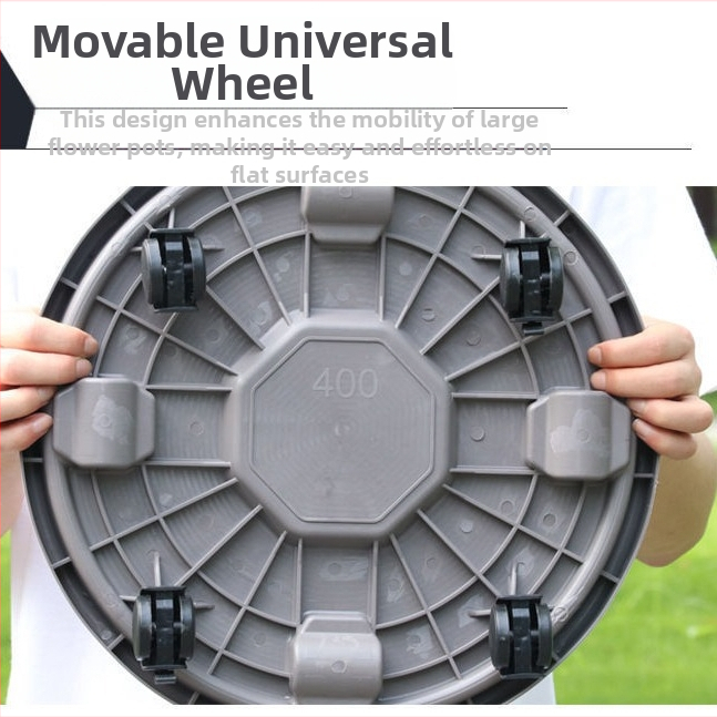 Подвижна тава за саксии от смола с колела – подова употреба, инжекционно формована, подходяща за дом, градина и балкон