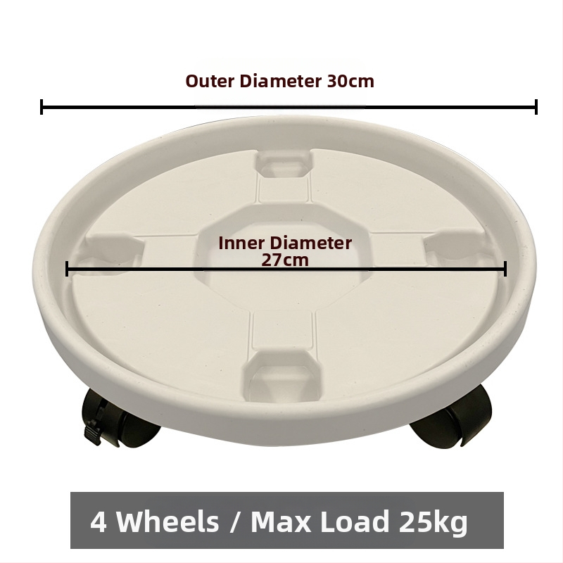 Подвижна тава за саксии от смола с колела – подова употреба, инжекционно формована, подходяща за дом, градина и балкон