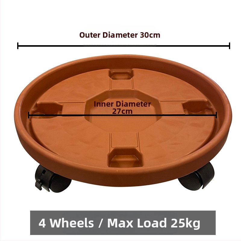 Подвижна тава за саксии от смола с колела – подова употреба, инжекционно формована, подходяща за дом, градина и балкон
