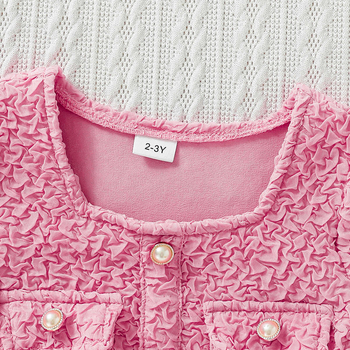 Детска тениска за лято, къс ръкав, квадратно деколте, 100% полиестер, за деца на възраст 3–8 години