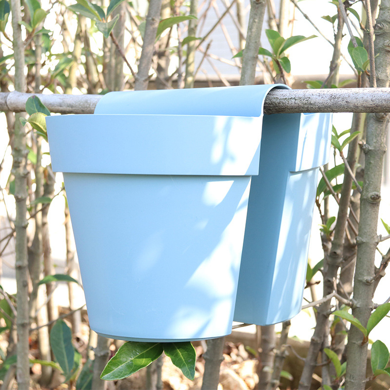 Саксия за цветя - пластмасова, устойчива на деформация, за подова и окачена употреба, прост стил, подходяща за домашно обзавеждане и озеленяване, домашно градинарство и балконски градини