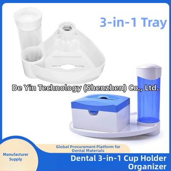 Fogorvosi szék pohártartóval, 3-in-1 szalvétatartóval és vastagított kiegészítő tálcával