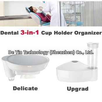 Fogorvosi szék pohártartóval, 3-in-1 szalvétatartóval és vastagított kiegészítő tálcával