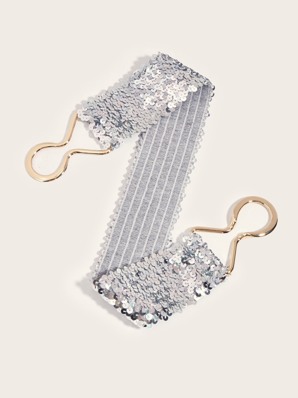 Széles metal öv kabátokhoz és ruhákhoz, ötvözetből készült csattal, kampós zárás, >4 cm szélesség