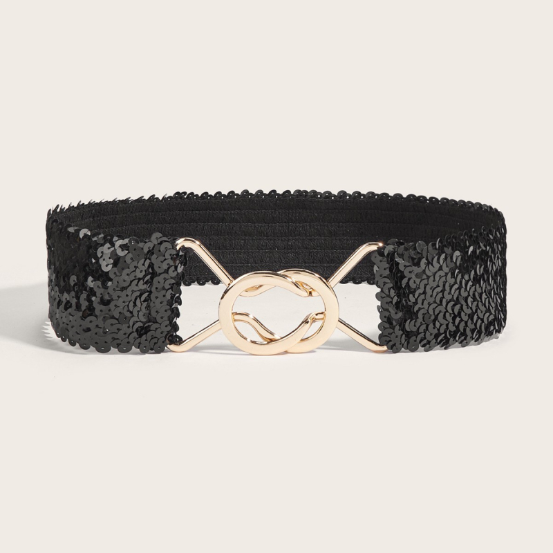 Széles metal öv kabátokhoz és ruhákhoz, ötvözetből készült csattal, kampós zárás, >4 cm szélesség