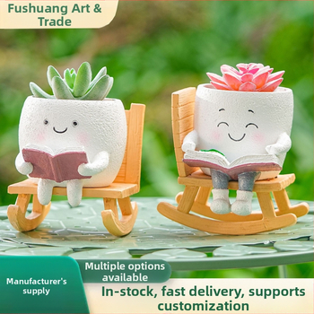 Sintetinis dervos sodo vazonas su supynėmis – sintetinis resin, dervų apdirbimas, ženklo Rich Shuangyi, dovana gimtadieniams, naujiems namams, absolventams