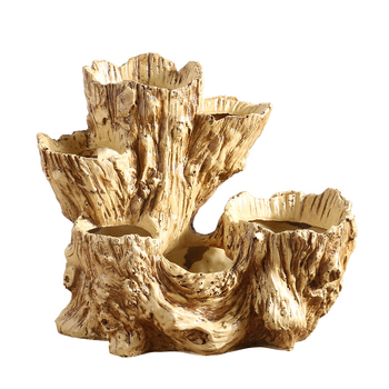 Γλάστρα από ρητίνη, εμφάνιση μιμημένου ξύλου, κατάλληλη για γραφείο ή δάπεδο, αρμολόγηση