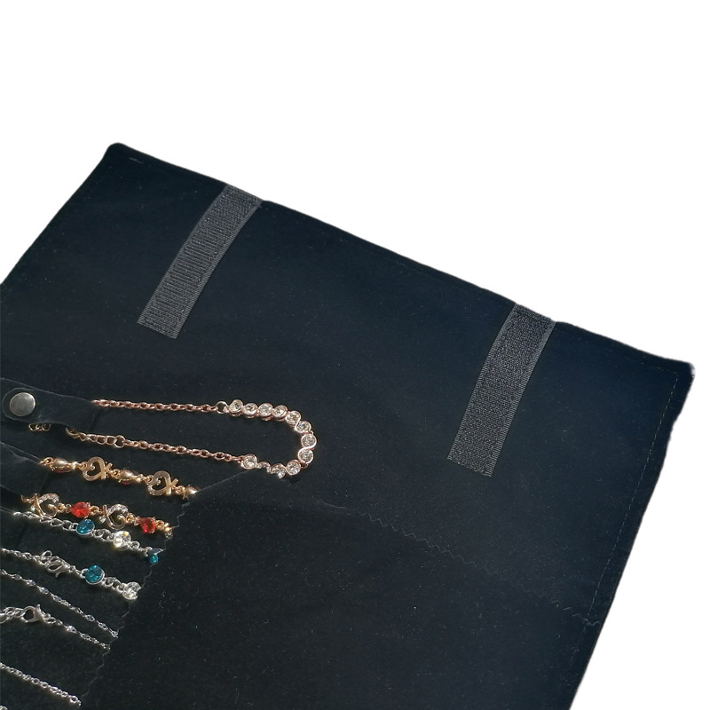 Daugiafunkcinis juvelyrinių laikymo ritinys krepšys, flanelės audinys, nešiojamas, 1 sluoksnis, kelioninis laikymas