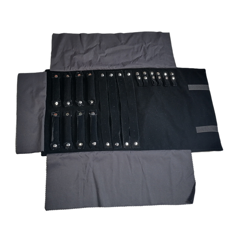 Daugiafunkcinis juvelyrinių laikymo ritinys krepšys, flanelės audinys, nešiojamas, 1 sluoksnis, kelioninis laikymas