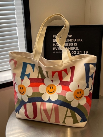 Vászon Tote táska cipzárral, vízszintes négyzet alakú forma, belső cipzáras zseb