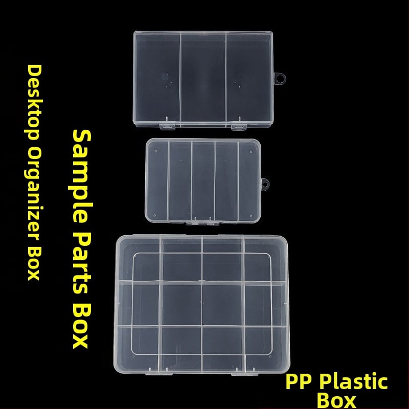 PP plastmasas uzglabāšanas kārba ar fiksētiem nodalījumiem un vāciņu, konfigurācijas 3, 5 vai 12 nodalījumiem, piemērota pērlēm, skrūvēm, makšķerēšanas āķiem, baterijām un elektronikas komponentēm