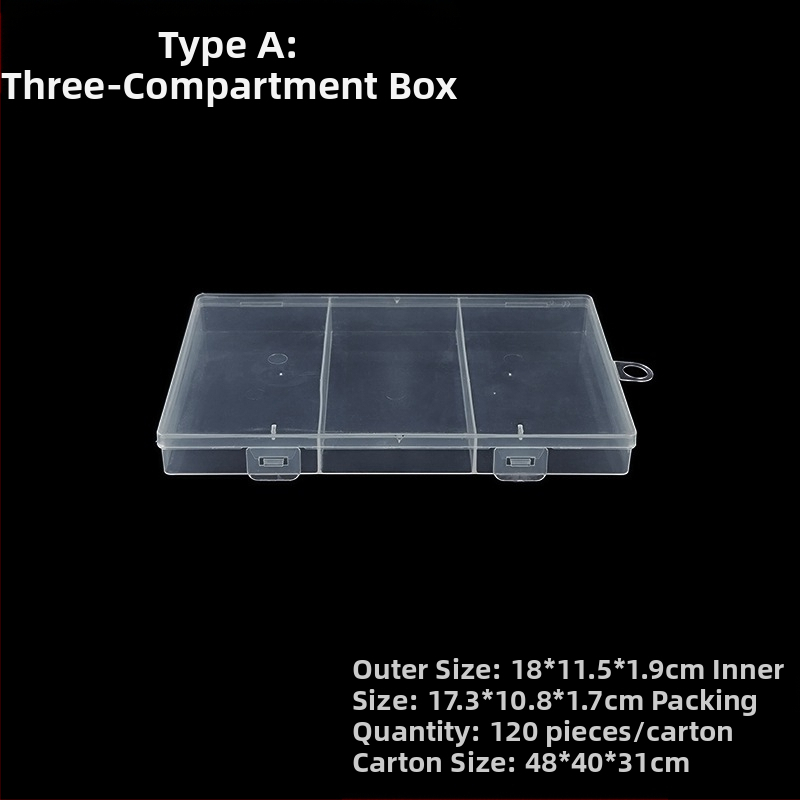 PP plastikinė saugojimo dėžė su fiksuotomis skyriais ir dangteliu, 3, 5 arba 12 skyrių konfigūracijomis, tinka karoliukams, varžtams, žvejybos kabliukams, baterijoms ir elektronikos sudedamosioms dalims