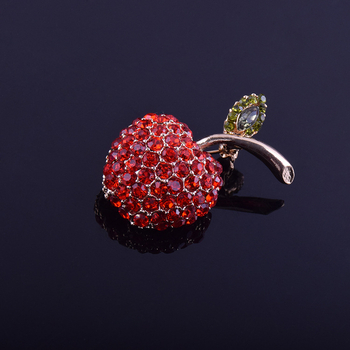 Брошка от сплав Himana за жени, моден OL стил, плодово оформление, диамантна обработка, модел xz004