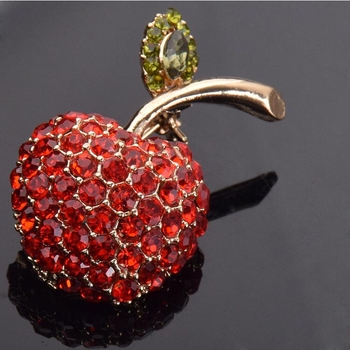 Καρφίτσα από κράμα Himana για γυναίκες, μόδα OL, σχέδιο φρούτων, επεξεργασία με διαμάντι, μοντέλο xz004