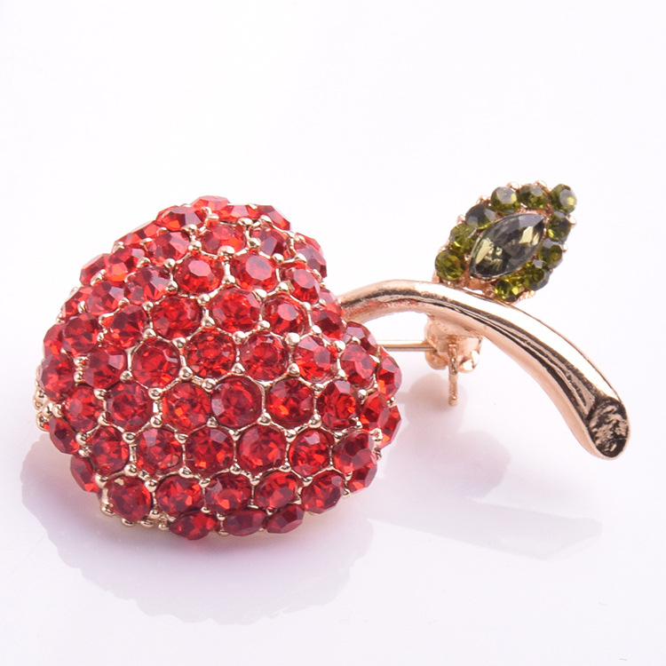 Брошка от сплав Himana за жени, моден OL стил, плодово оформление, диамантна обработка, модел xz004