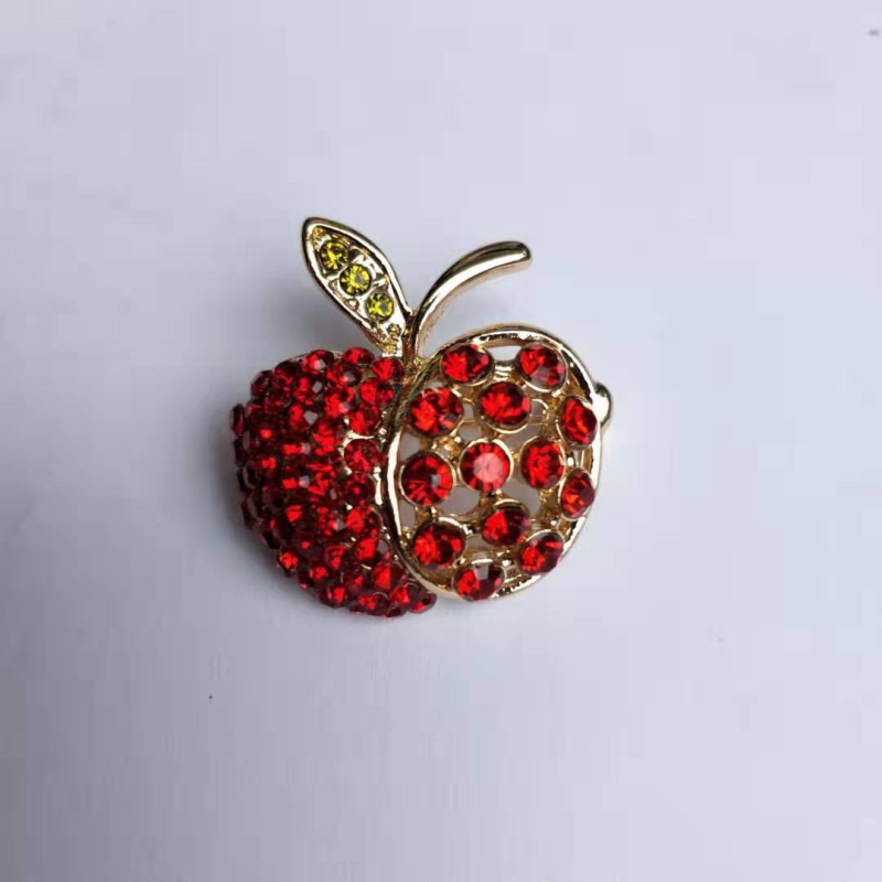Брошка от сплав Himana за жени, моден OL стил, плодово оформление, диамантна обработка, модел xz004