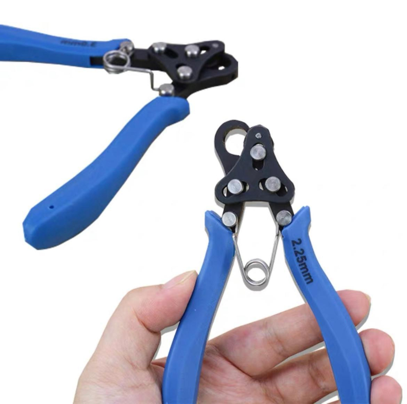 Ékszerkészítéshez gyöngyfűző fogó kerek orrú, 9 pin, C-gyűrű, magas szénacélból