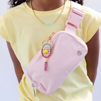 Μπρελόκ για τσάντα με χάντρες αλφαβήτου και φούντα, διακοσμητικό λουλουδιού με στρας, πλαστικό/ρητίνη, ηλεκτροπλατίωση, Άνοιξη 2025