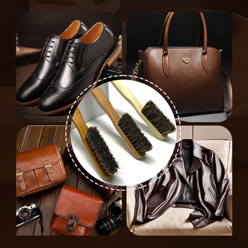 Batų šepetėlis su medine rankena, ilga plona rankena, arklių plaukų šereliai (priežiūra ir dezinfekcija; Yi Jieliang)