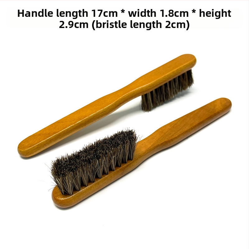 Batų šepetėlis su medine rankena, ilga plona rankena, arklių plaukų šereliai (priežiūra ir dezinfekcija; Yi Jieliang)