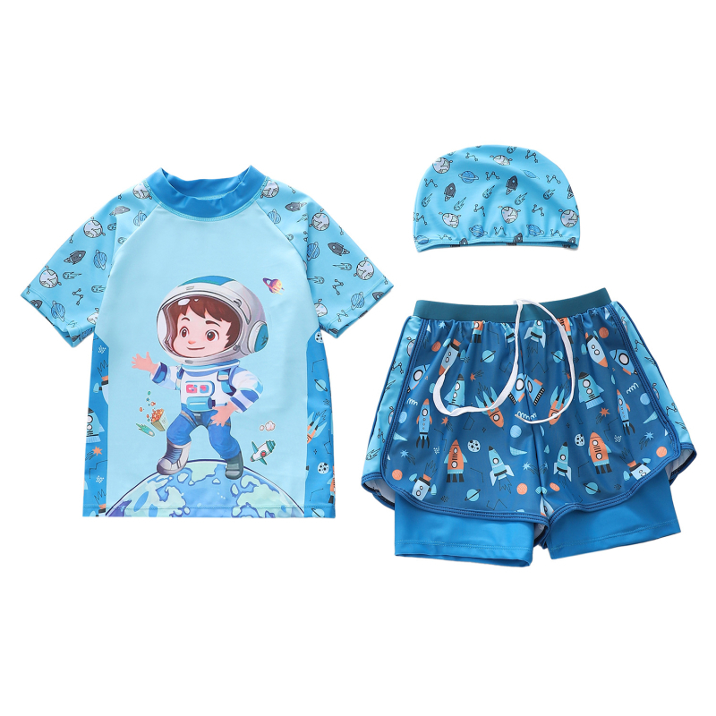 Yibaidu gyermekeknek készült különálló úszóruha, magas rugalmasságú poliészter anyag, 84% poliészter, bélés 98% poliészter, 2–13 éveseknek