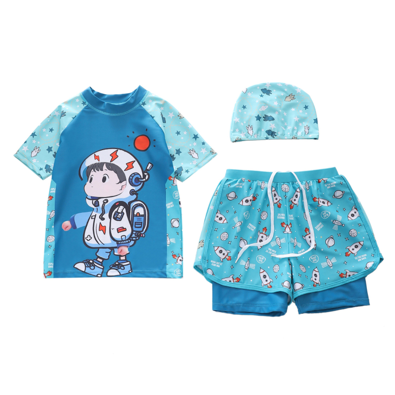 Yibaidu gyermekeknek készült különálló úszóruha, magas rugalmasságú poliészter anyag, 84% poliészter, bélés 98% poliészter, 2–13 éveseknek