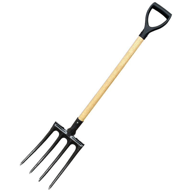 Keturių dantų mangano plieno sodo šakutė kopimui ir dirvos atlaisvinimui