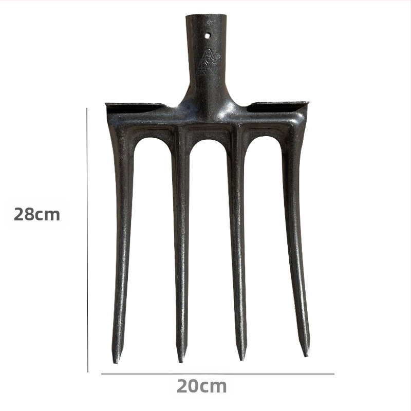 Keturių dantų mangano plieno sodo šakutė kopimui ir dirvos atlaisvinimui