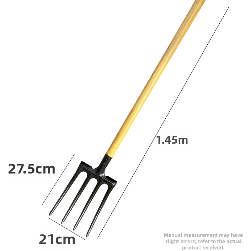 Keturių dantų mangano plieno sodo šakutė kopimui ir dirvos atlaisvinimui