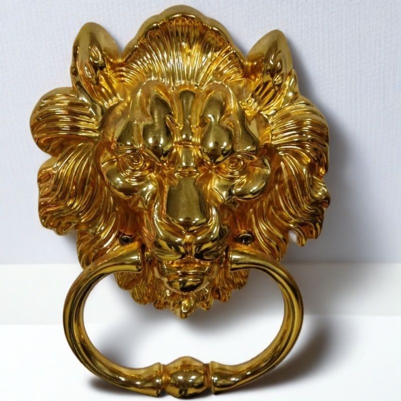 Durų rankena su liūto galva, didelis traukimo žiedas, cinko lydinys, naujas kinų stilius, spaudžiama liejimo