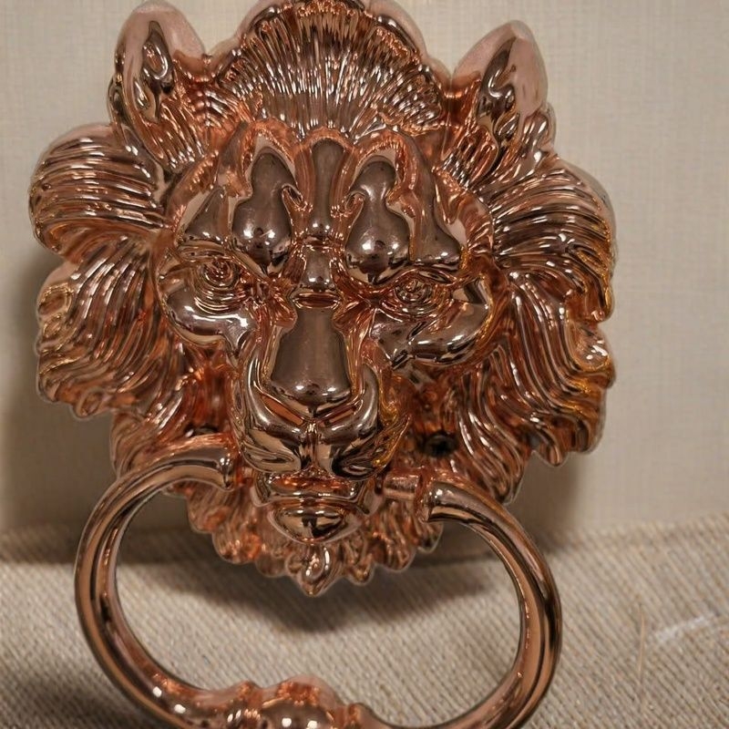 Durų rankena su liūto galva, didelis traukimo žiedas, cinko lydinys, naujas kinų stilius, spaudžiama liejimo