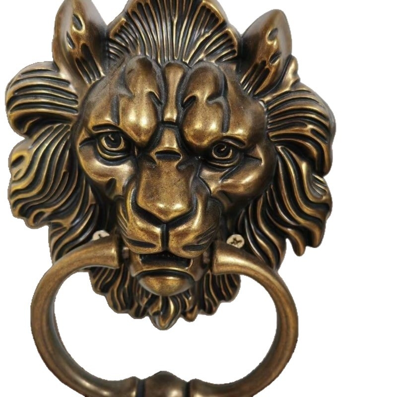 Durų rankena su liūto galva, didelis traukimo žiedas, cinko lydinys, naujas kinų stilius, spaudžiama liejimo
