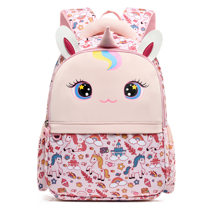 Детска раница с еднорог, карикатурен дизайн и голям капацитет (Oxford плат, Nylon подплата, за училищна употреба, детски стил)
