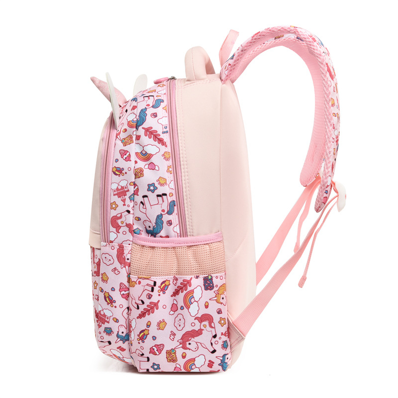 Детска раница с еднорог, карикатурен дизайн и голям капацитет (Oxford плат, Nylon подплата, за училищна употреба, детски стил)