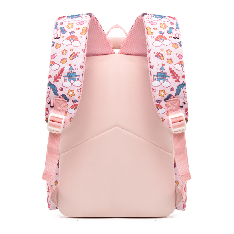 Детска раница с еднорог, карикатурен дизайн и голям капацитет (Oxford плат, Nylon подплата, за училищна употреба, детски стил)