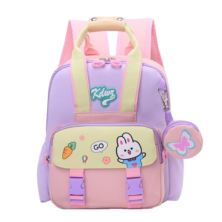 Bērnu mugursoma dārziņam – universāla, astronautu multfilmas raksts, Oxford audums, izturīga pret nodilumu, poliesteru iekšējā odere, piemērots skolai 3–6 gadiem