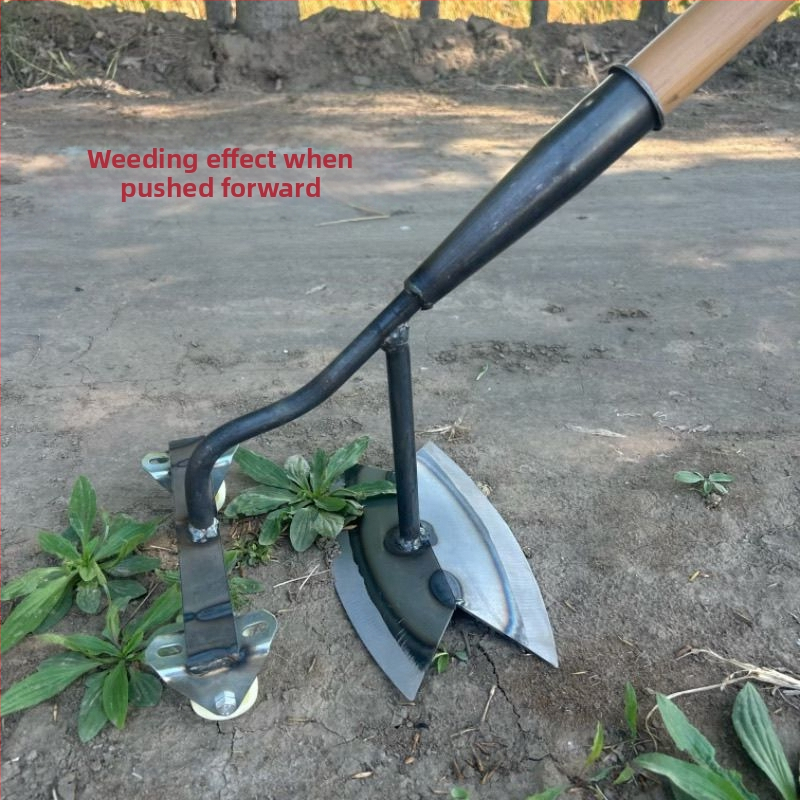 Rattaidestega umbrohuhooldusriist, esileidmise ja tagant tõmbe mehhanism, käsitsi umbrohutõrje lab, õõnes disain, sobib maisile ja köögiviljadele