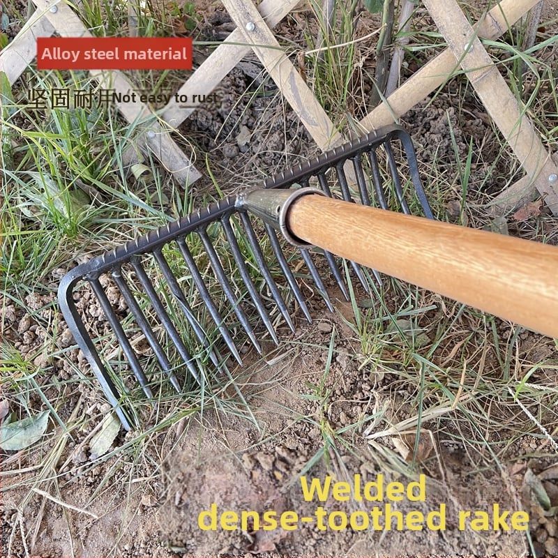 Sűrű fogú vas Gereblye kerti – a talaj fellazítására, hegesztett mezőgazdasági eszköz