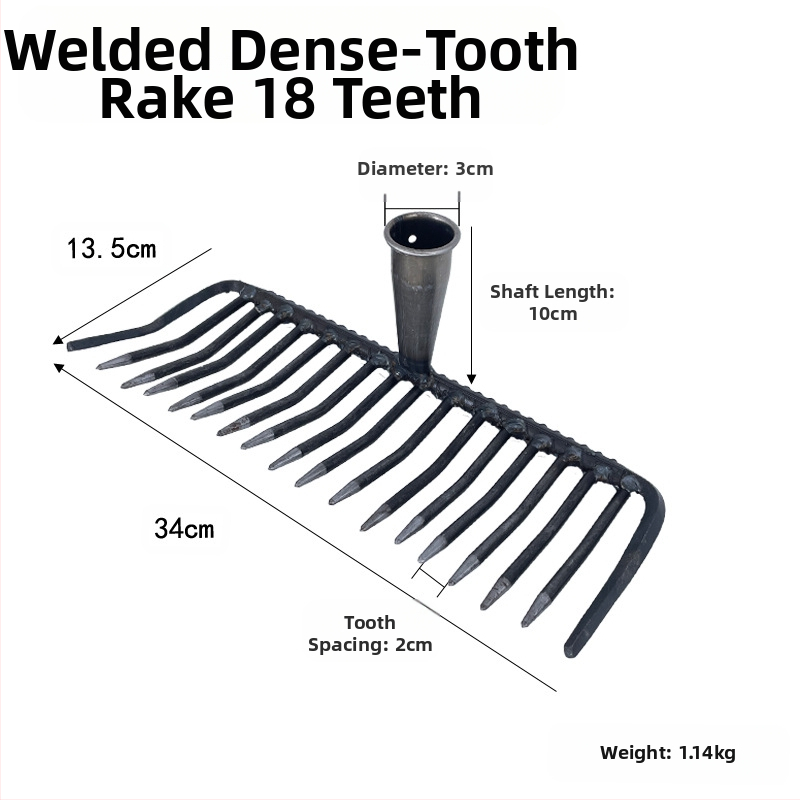 Plieninė grėblė sodo su tankiais dantimis žemės atpalaidavimui – suvirinta žemės ūkio priemonė