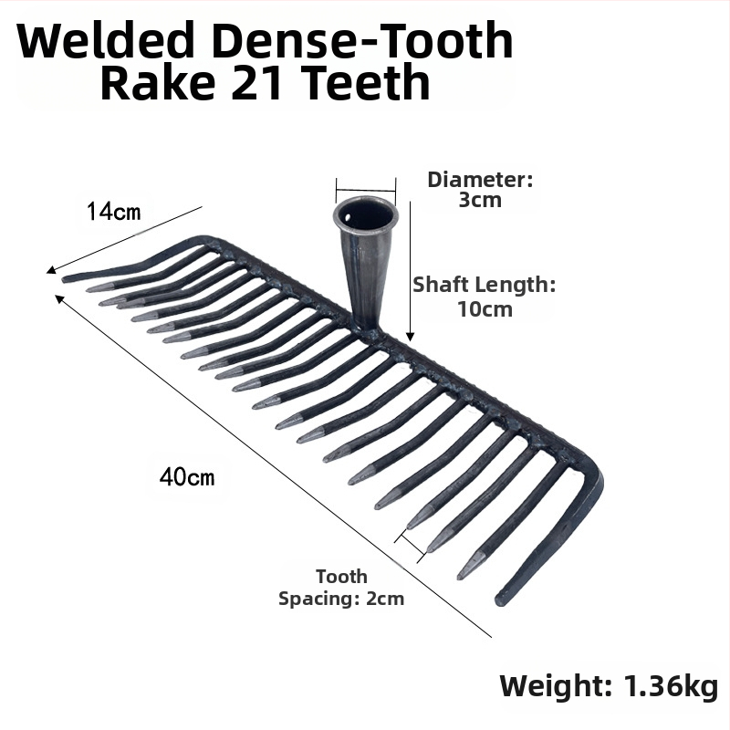Plieninė grėblė sodo su tankiais dantimis žemės atpalaidavimui – suvirinta žemės ūkio priemonė