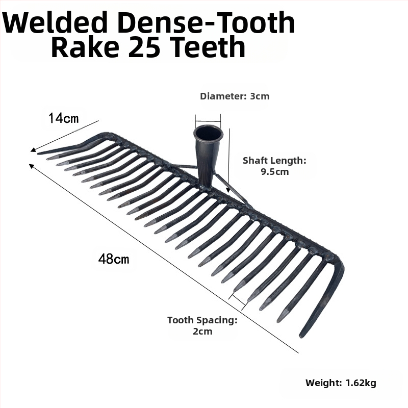 Plieninė grėblė sodo su tankiais dantimis žemės atpalaidavimui – suvirinta žemės ūkio priemonė