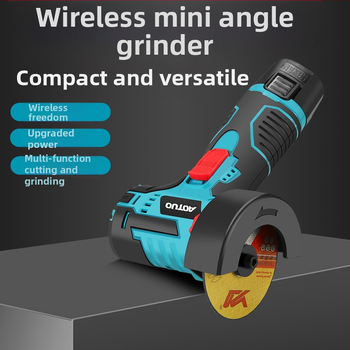 Безжичен ъглошлайф с литиева батерия – за рязане и шлайфане, 220V, тегло 1,6 кг, комплект аксесоари