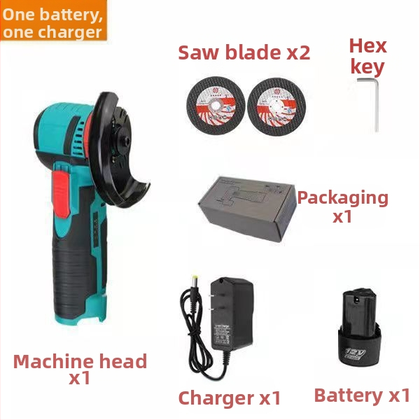 Безжичен ъглошлайф с литиева батерия – за рязане и шлайфане, 220V, тегло 1,6 кг, комплект аксесоари