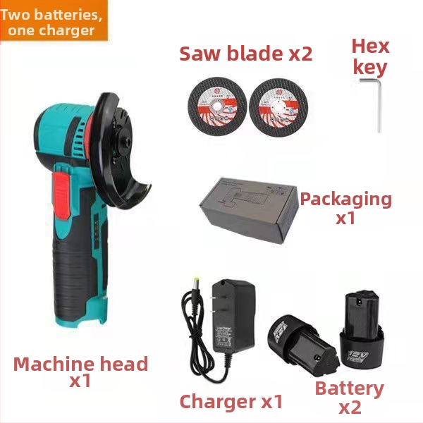 Безжичен ъглошлайф с литиева батерия – за рязане и шлайфане, 220V, тегло 1,6 кг, комплект аксесоари