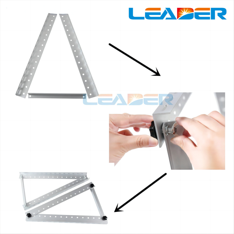 Aliuminio lydinio trikampis laikiklis saulės panelėms su daug skylučių, skirtas RV/jachtos stogui | Modelis SY-ALB-02 | Medžiaga: Aliuminio lydinys | Svoris: 3,2 kg