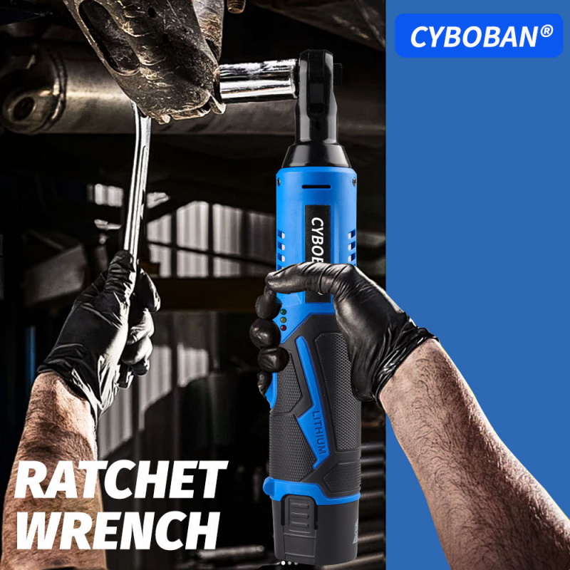 CYBOBAN 12V презареждаща литиева електрическа трещотков ключ с глава 90° и 4-позиционна дръжка