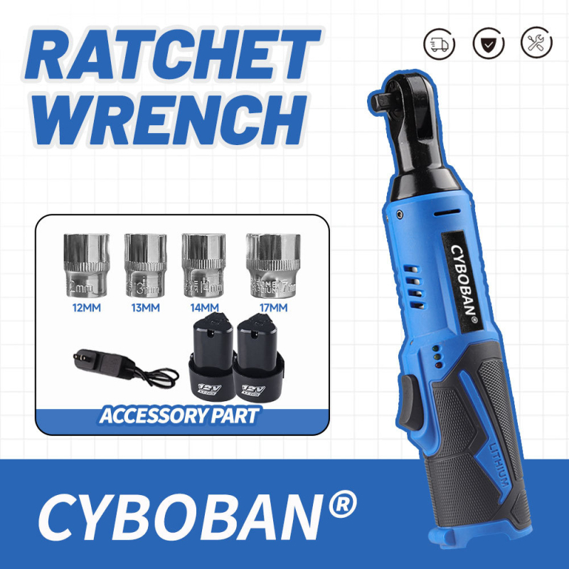 CYBOBAN 12V презареждаща литиева електрическа трещотков ключ с глава 90° и 4-позиционна дръжка
