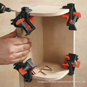 Medžio darbams stačiakampis spaustukas, 90°, reguliuojamas fiksatorius, ABS/PP medžiaga